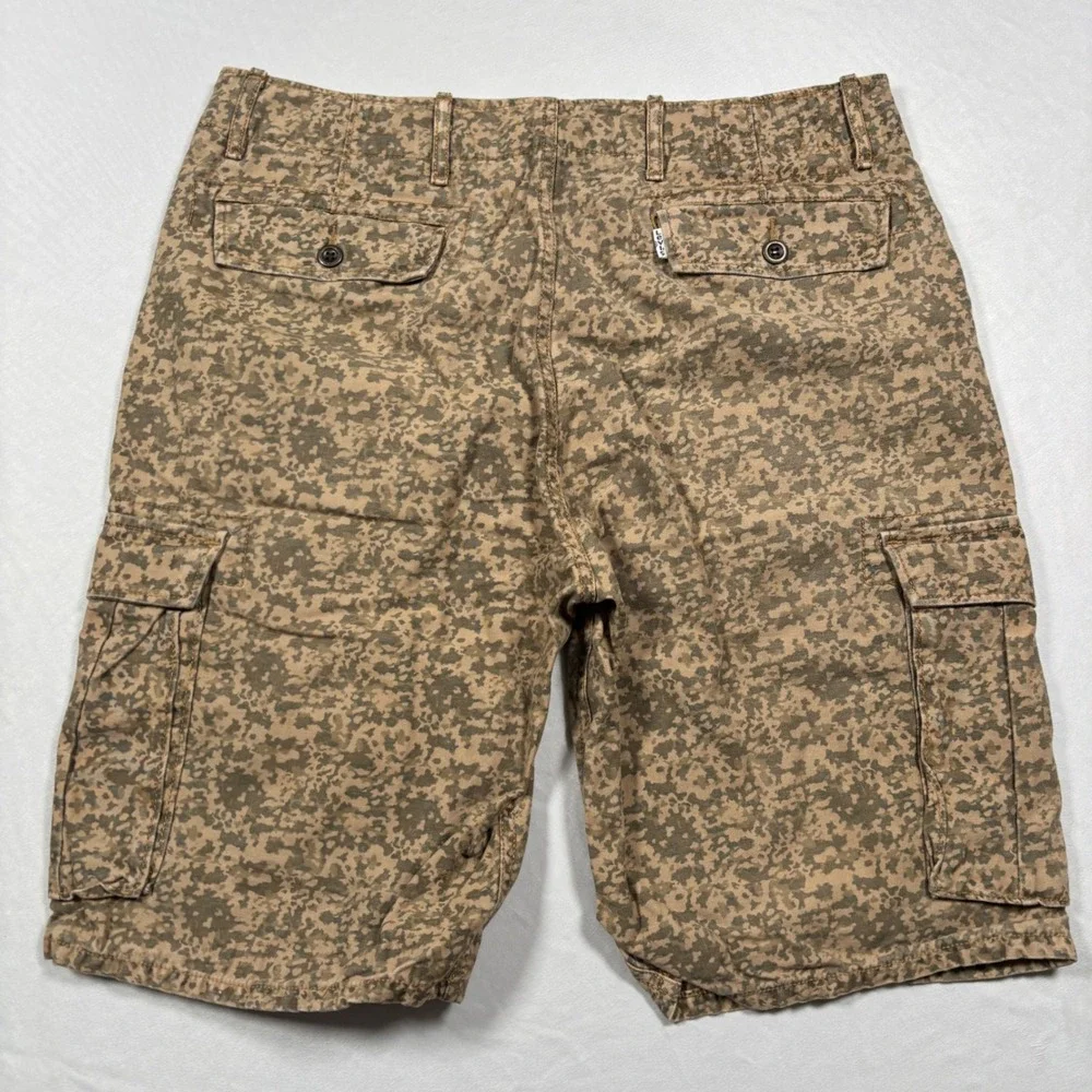 Levi's Cargo Shorts Mens Brown Digital Camo Utility Pockets Gorpcore Tactical